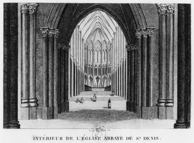 باسيليكا سانت دينيس ، المنظر الداخلي ، 1818 بواسطة لويس فرانسوا كوتش